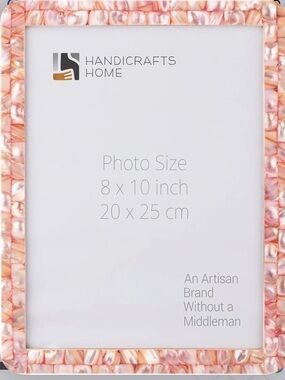 HANDICRAFTS NWT mother of pearl handcrafted picture frame -pink -8x10